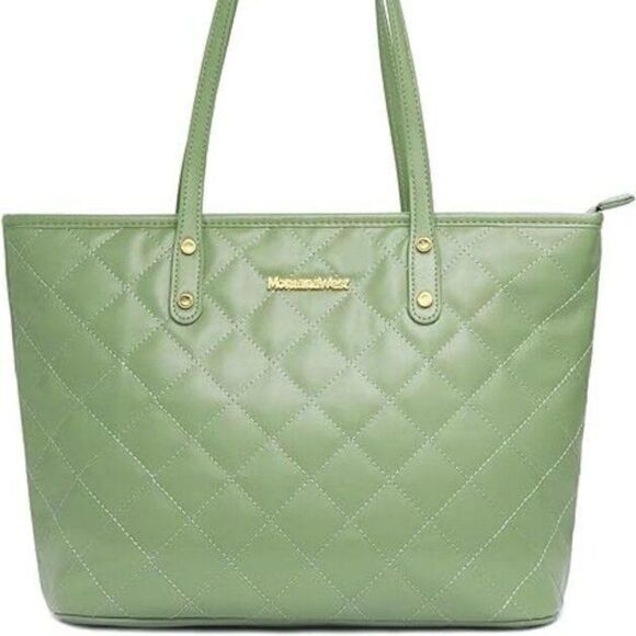 Montana West Quilted Light Green Women's Handbag - Picture 1 of 6